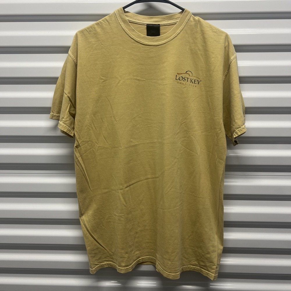 Ahead Authentics Lost Key Golf Club Size M Mens Yellow Graphic T-Shirt Florida